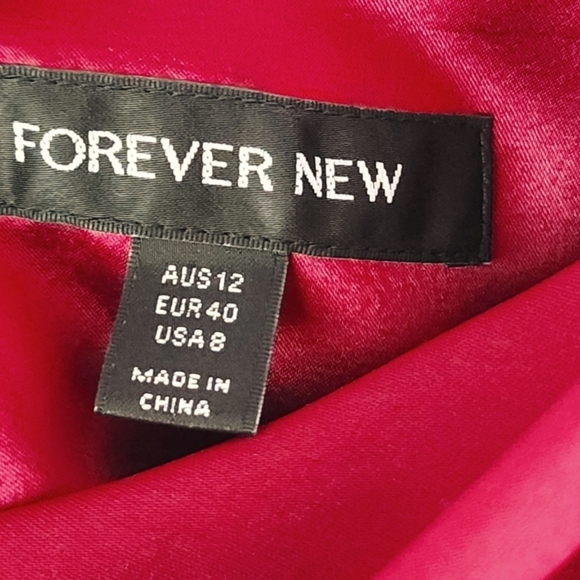 Forever New size 12 red satin maxi dress with full drape wide skirt - Picture 2 of 15